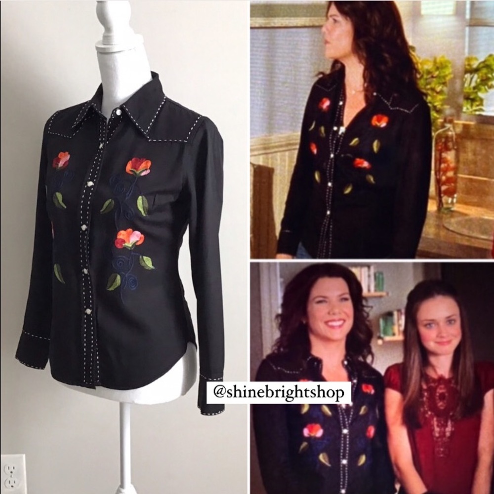 RARE Early 2000s Vintage Western Embroidered Shirt ASO Lorelai in Gilmore Girls - Picture 4 of 12